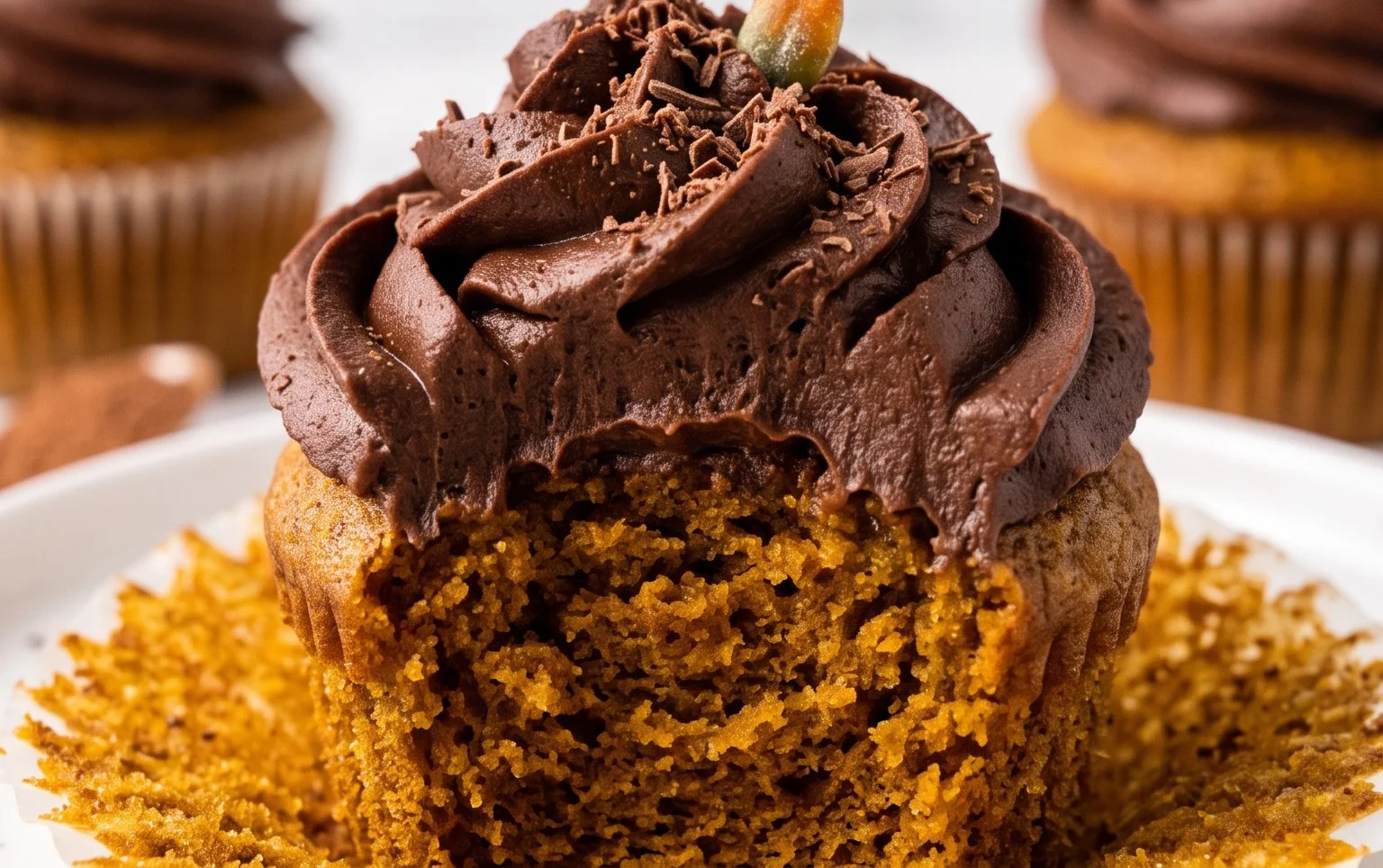 Chocolate Pumpkin Cupcakes