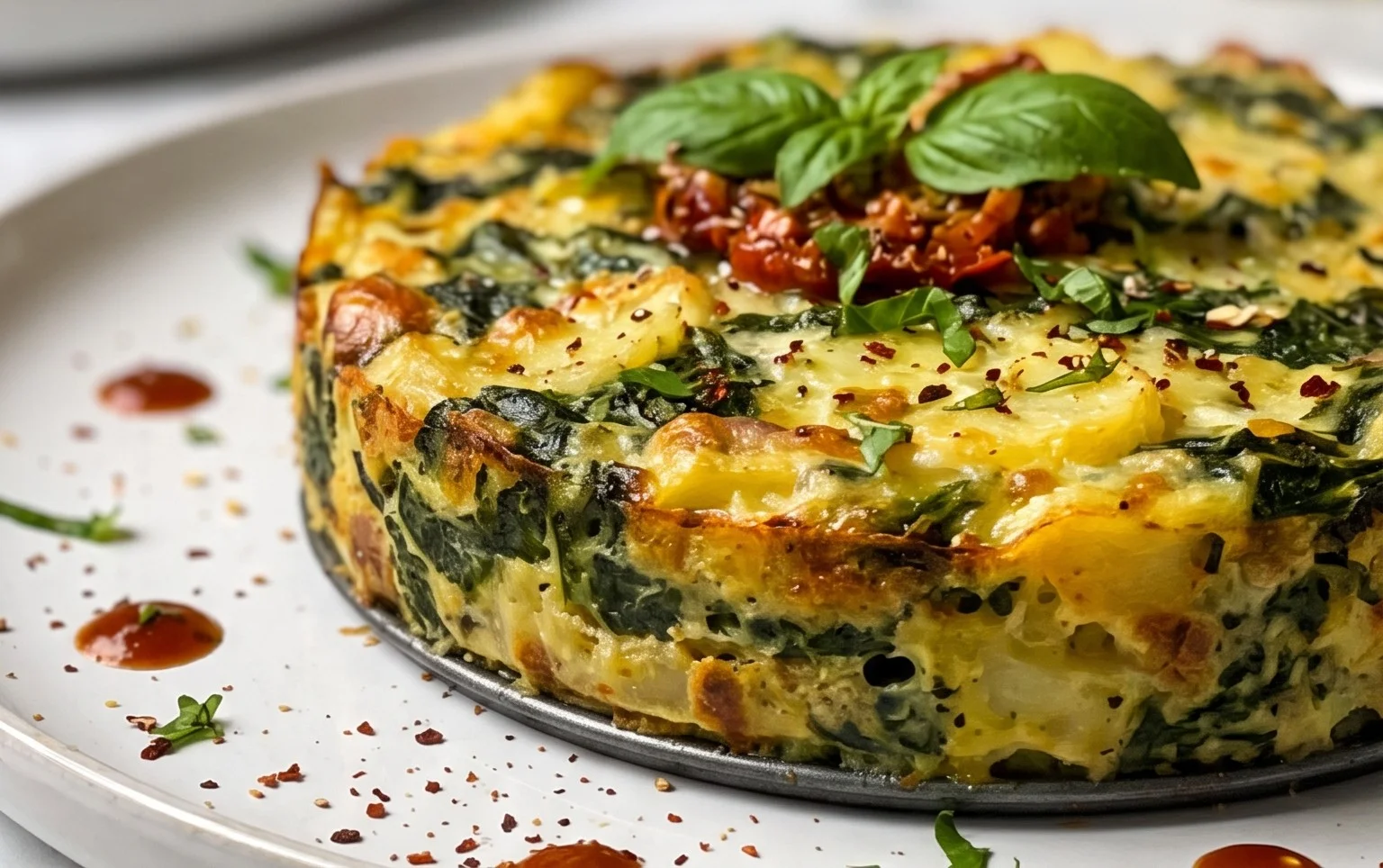 Sformato di patate e spinaci rustico vegetariano 
